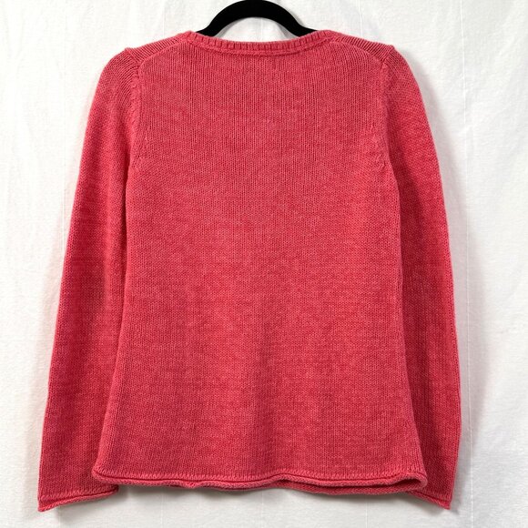 Eddie Bauer Sweater Womens Sz XS Pink Ramie Blend Knit LS Half Button Pullover - Picture 5 of 8